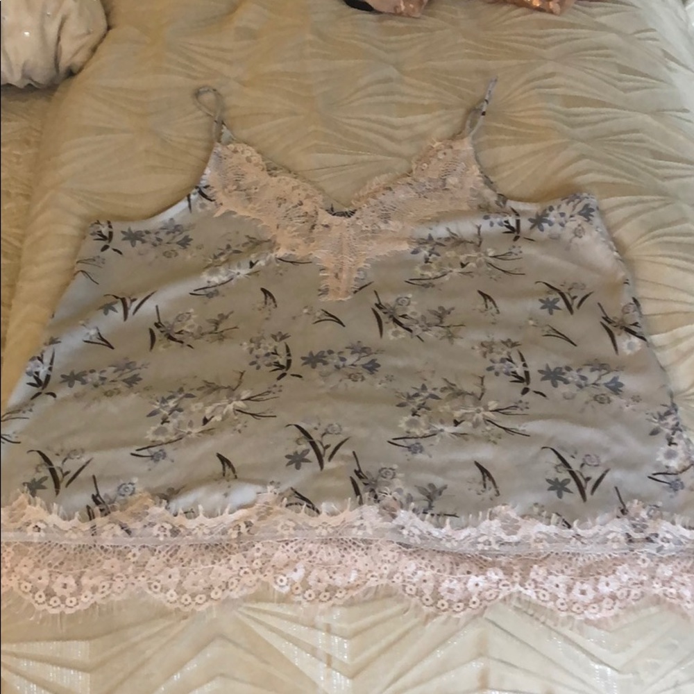 Topshop camisole tank lace sexy new 12 l blue